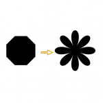 【Illustrator】多角形を使った簡単な花形の作り方